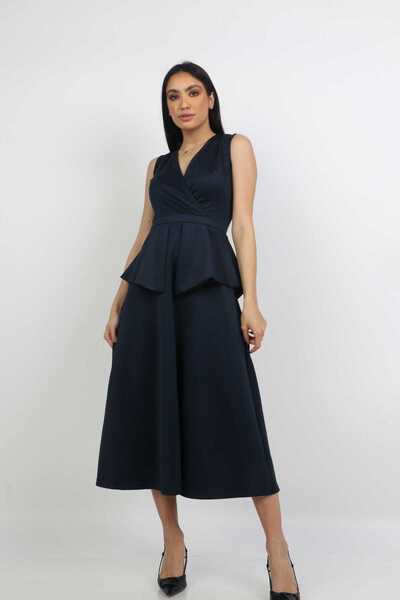 mica Crossover Bodice Midi Dress without Sleeves