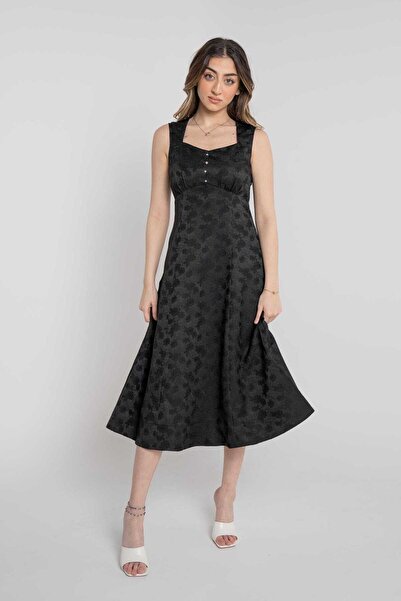 mica فستان ميدي بدون أكمام مع تفاصيل أزرار