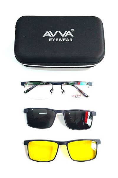 Avva 507 C4 Polarized & Antifar Clip-On Men's Sunglasses