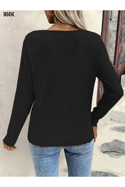 Kokosh moda Νέα σεζόν Γυναικεία μακρυμάνικη πλεκτή μπλούζα με λαιμόκοψη V