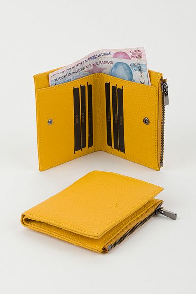 Fossil Boxed Genuine Leather Yellow Women's Hand Portfolio Card Holder Wallet