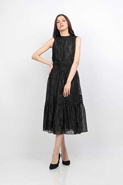 mica فستان نسائي شفاف متوسط الطول مع بطانة