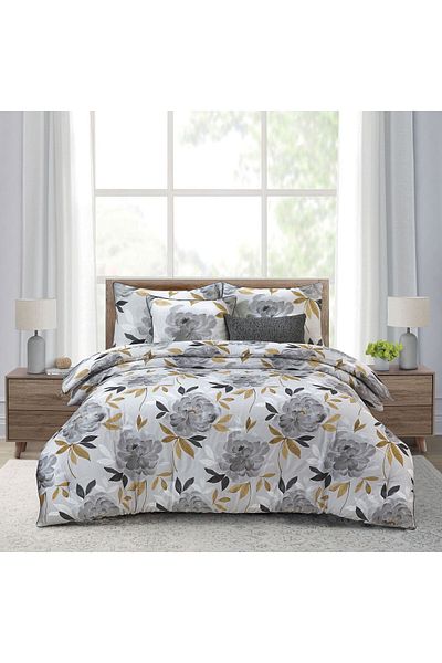 Orange Bed & Bath Lexy Bed Double Comforter Set 8 Pieces 100% Cotton - 274x243 cm - Gold