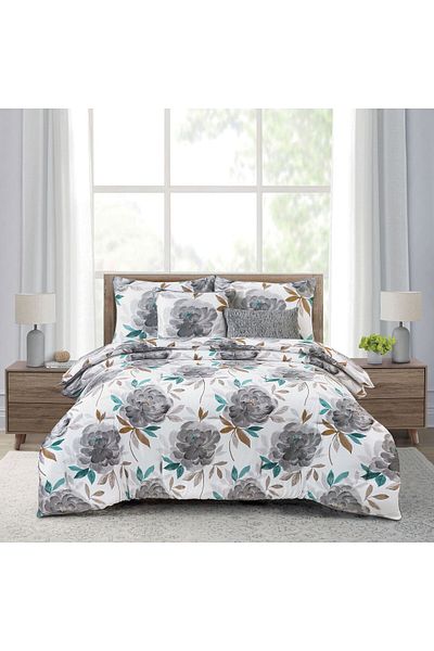 Orange Bed & Bath Lexy Bed Double Comforter Set 8 Pieces 100% Cotton - 274x243 cm - Green