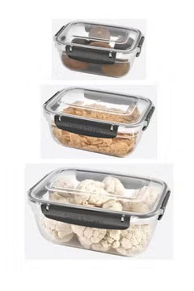 Dünya Plastic Food Container 3 Pcs Set 0.8-1.4-4 Liter