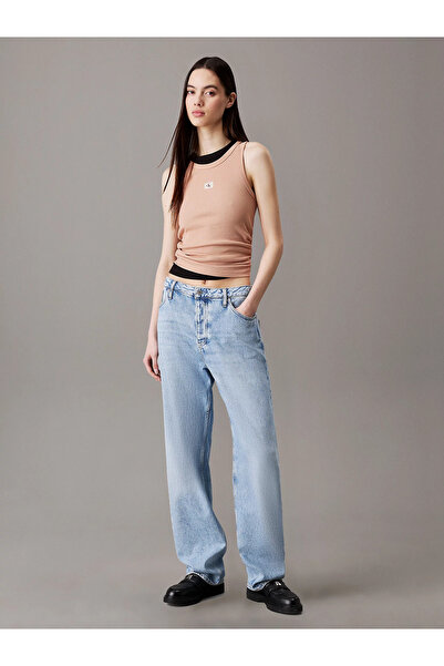 Calvin Klein Women's Round Neck Sleeveless Slim Fit Pink Tank Top J20J 224762 -Tgw