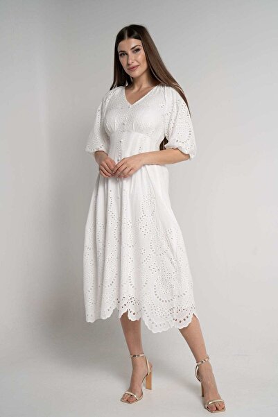 mica 3/4 Sleeve Women's Lace Midi Dress