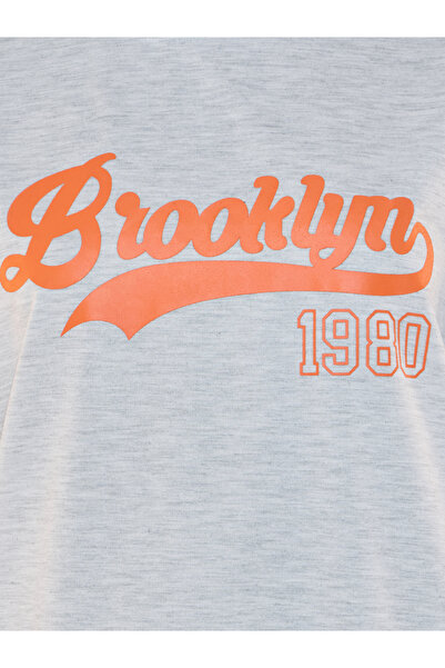 Take Two By Styli Slogan Print Round Neck Sweatshirt Midi Dress