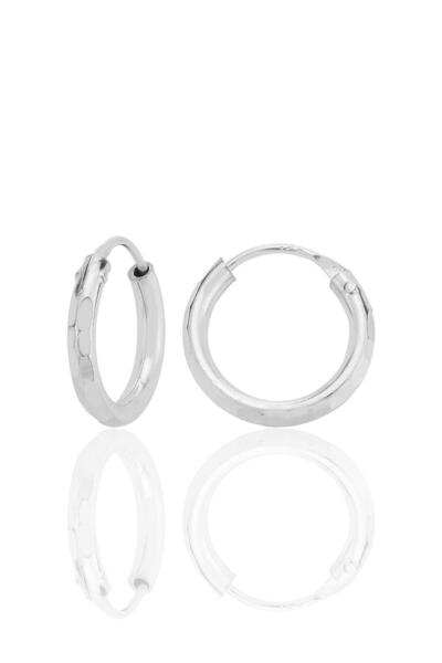 Söğütlü Silver Gümüş lazer kesimli 14 mm halka küpe SGTL12747RODAJ