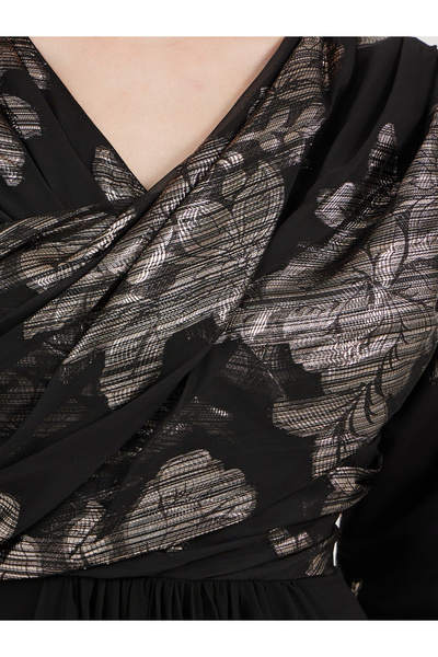 Maxim Creation By Styli Foil Panel Print Draped Maxi Dress