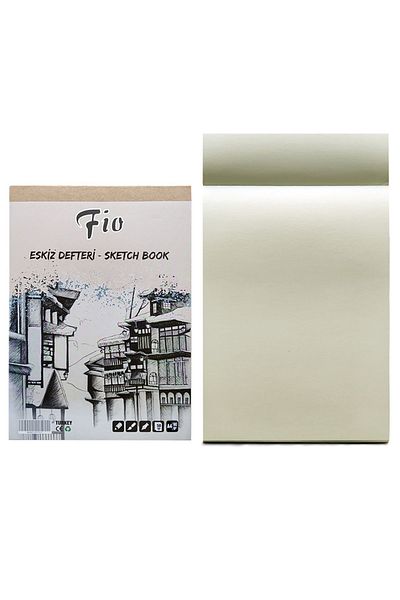 ACUTO Fio A4 Sketchbook with Pen Holder Sketching Set Charcoal Drawing Set White Gel Pen Woodless Charcoal Pencil