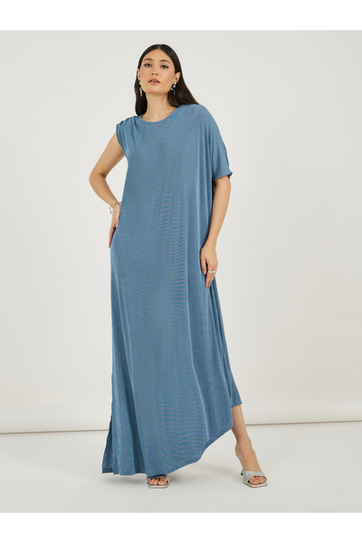 Styli فستان ماكسي بفتحة جانبية من نسيج محبوك