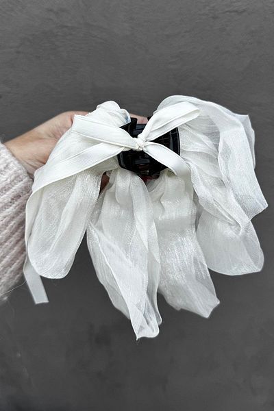 TAKIŞTIR White Color Ribbon Figured Latch Buckle