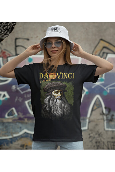 BUTSHIRT Leonardo Da Vinci ’ Baskılı  Regular - Fit Unisex Tişört.