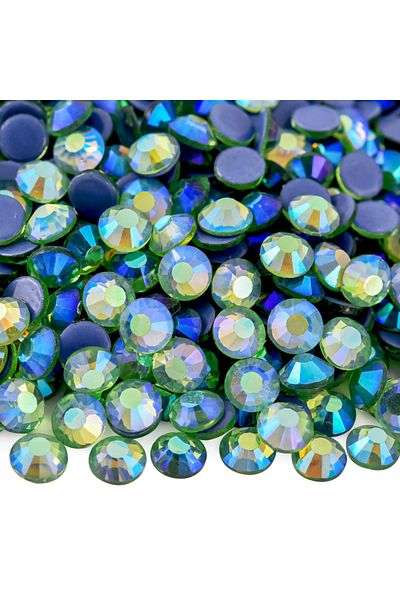 Gymo Premium Ποιότητα - Επίπεδη Σιδέρωση Hotfix Crystal Stone SS16, Light Peridot AB (3,8-4mm), 7 σχέδια