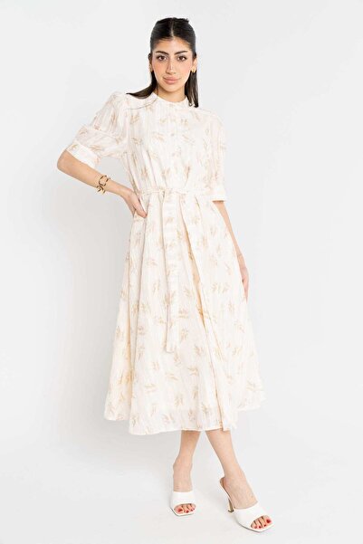 mica فستان ميدي بأكمام قصيرة