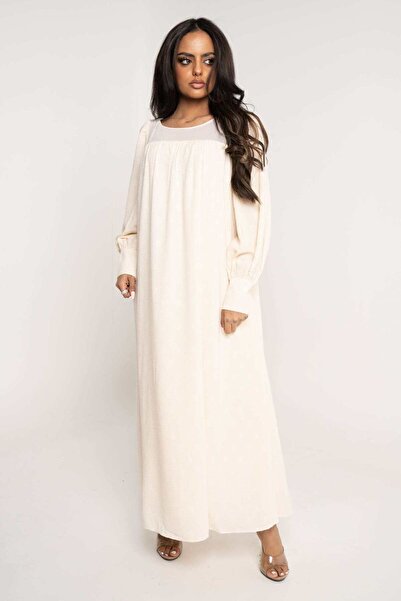 mica Long Solid Color Dress with Long Sleeves