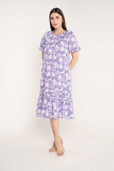 mica Short-Sleeve Floral Midi Dress for Women