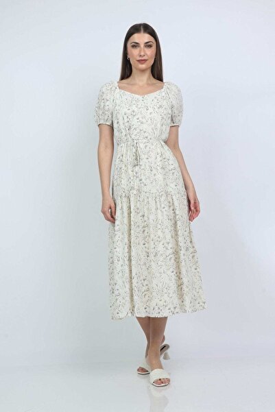 mica فستان ميدي بأكمام قصيرة