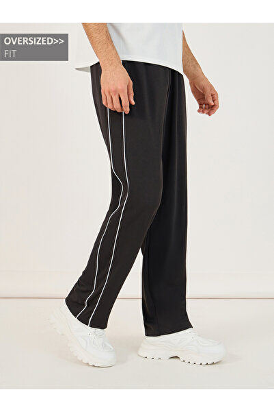 Styli بنطال رياضي كبير الحجم بتصميم بونتي نيت مع حواف جانبية متباينة