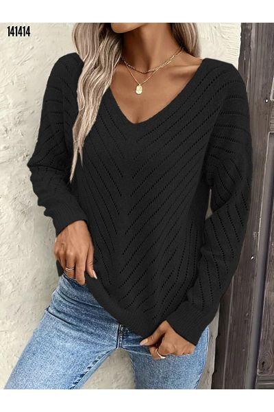 Kokosh moda Νέα σεζόν Γυναικεία μακρυμάνικη πλεκτή μπλούζα με λαιμόκοψη V