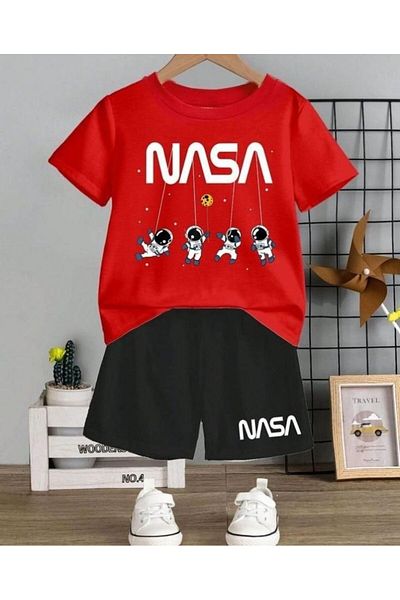 armicem Mixed Print Basic T-Shirt & Capri Boy's Bottom - Top Set