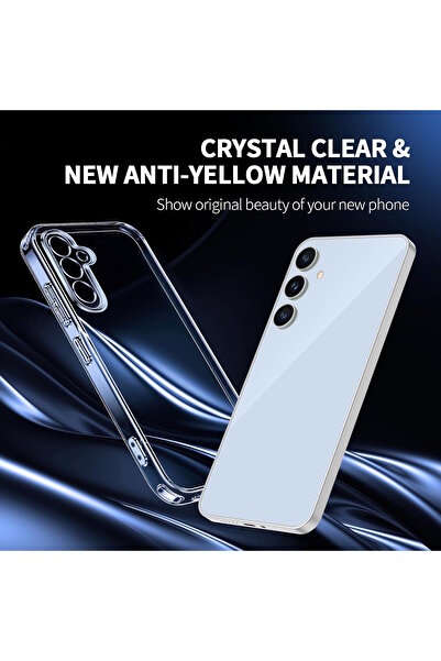 m.tk moveteck Samsung Galaxy S24 Fe Kılıf Kamera Çıkıntılı Korumalı Renksiz Yumuşak Şeffaf Silikon Kapak