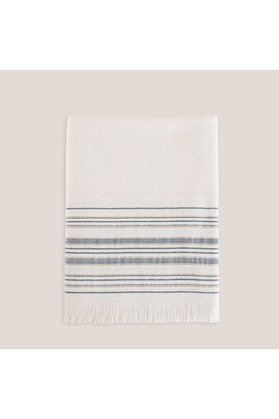 Chakra Derin Bath Towel 100x150 Cm ECRU/MARINE BLUE