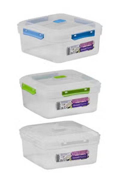 Generic مجموعة علب طعام بلاستيكية أسبانية سعة 3.5 لتر مكونة من 3 قطع