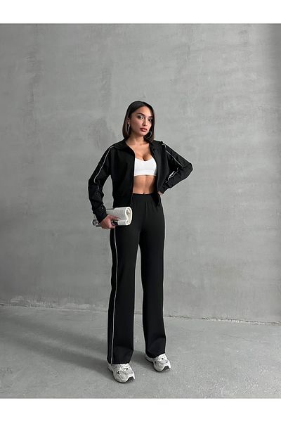 Miss Prova Scuba Fabric Diver Sweatpants - Piping Detail Missea2518