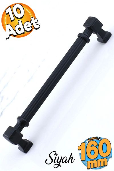Badem10 Talas 160 mm 10 bucăți dungi metal negru mobilier bucătărie sertar dulap dulap mâner mâner