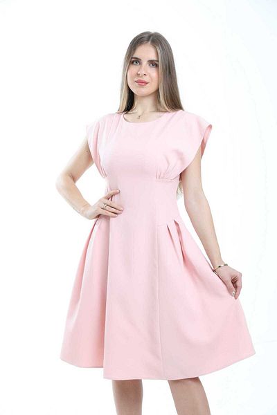 mica Plain Short Dress with Short Sleeves for Women