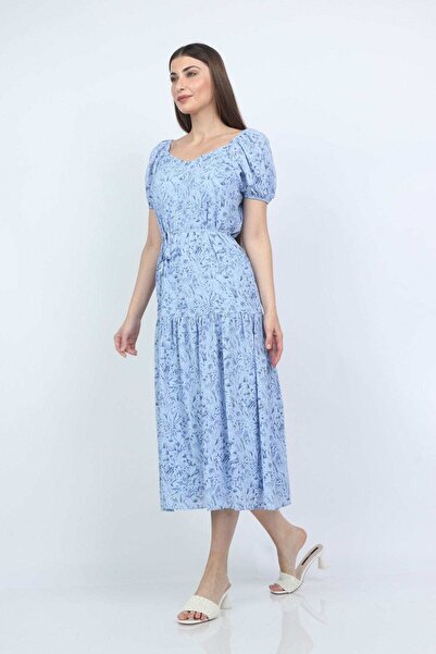 mica فستان ميدي بأكمام قصيرة