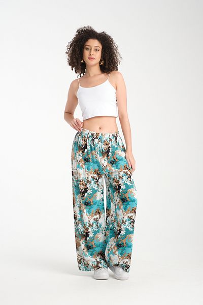 Rodi Pantaloni de damă din viscoză 1061 - cu modele și drapaj