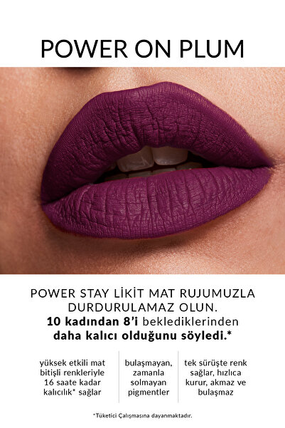 AVON Power Stay Likit Mat Ruj - Power On Plum