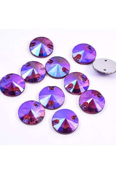 Gymo Premium 8mm Επίπεδη Τρύπα Κρυστάλλινη Πέτρα - Light Amethyst Rivoli AB