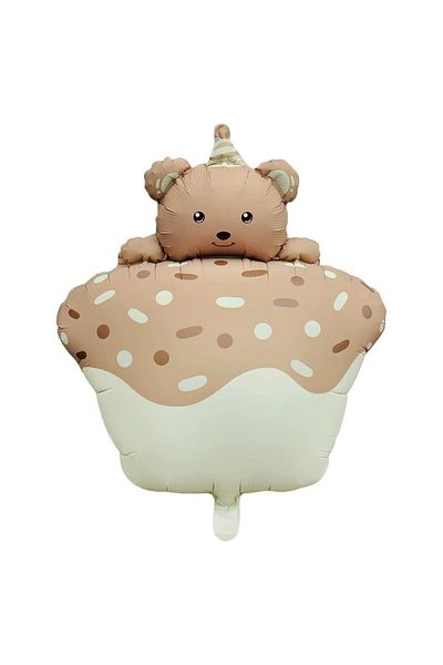 KBK MARKET Retro Teddy Bear Cake Foil Pink 72 cm X 52 cm