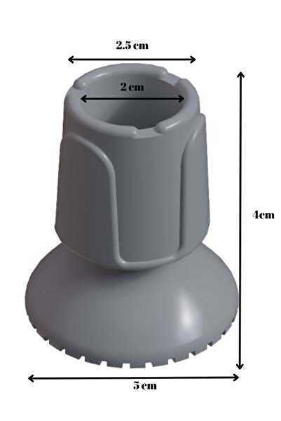 RABIR Baston Lastiği Yayvan Topuk Gri