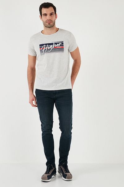 Buratti Ανδρικό μπλουζάκι - Βαμβακερό, Slim Fit, Crew Neck, Printed - 541HIGHER