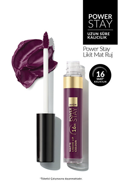 AVON Power Stay Likit Mat Ruj - Power On Plum