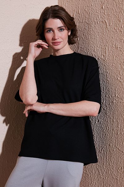 Lela Stretch Oversize Fit Crew Neck t Shirt t Shirt 5865911