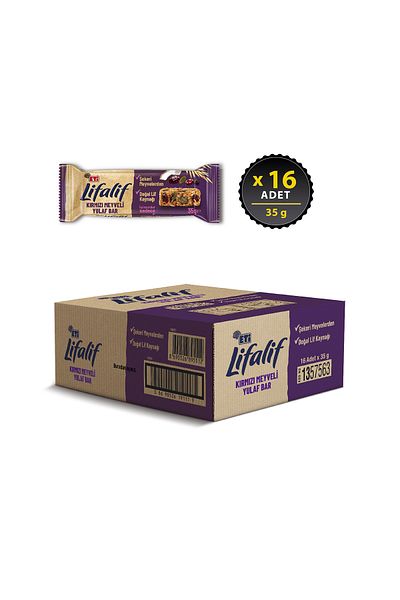Eti Lifalif Red Fruit Oat - 35g X 16 Pieces of Bar