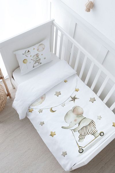 Tuğba Kuğu Baby Size Duvet Cover Set (100X150) - Iconic Series - Elephant Dreams