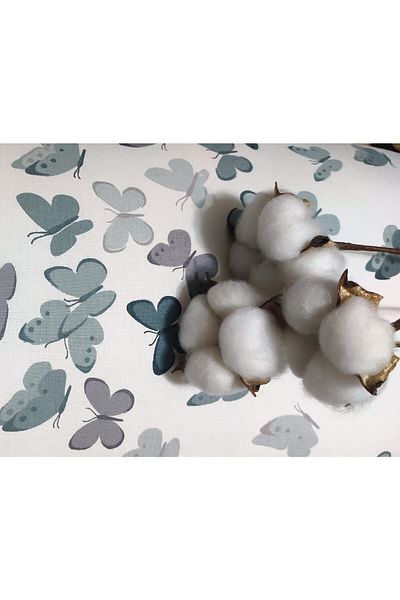 BeybiNest Pregnancy Support Pillow 120x40 Cm 100% Organic Cotton Fabric Zippered Lined Butterfly Mod