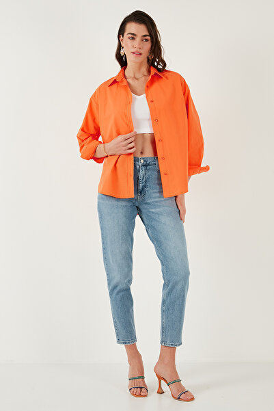 Lela Бавовняна сорочка регулярного крою з коротким передом і короткою спинкою з довгим овальним вирізом SHIRT CF25S163867