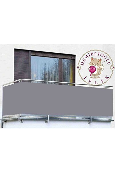 Demircioğlu İplik 1m x 8m Gri Renk Balkon Demiri Brandası Su Geçirmez  Kalın 1.sınıf  Yaz Ve Kış Aylarına Dayanıklı