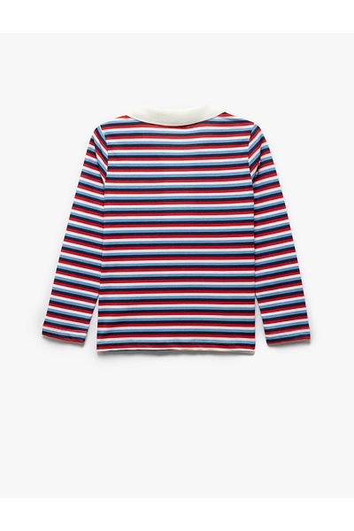 Koton Zipper Detailed Cotton Long Sleeve Polo Neck T-Shirt