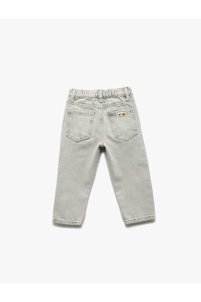 Koton Elastic Waist Buttoned Pocket Cotton Denim Trousers