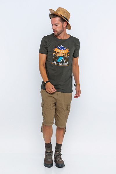 XCLSV SPORT Μπλουζάκι κάμπινγκ με στάμπα Happy Camper
