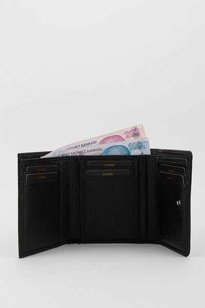 Fossil Boxed Genuine Leather Black Women's Hand Portfolio Card Holder Wallet